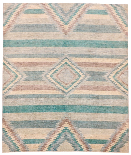 W 8.2 X L 10 Mountain Modern 100% Wool Handmade - 63253