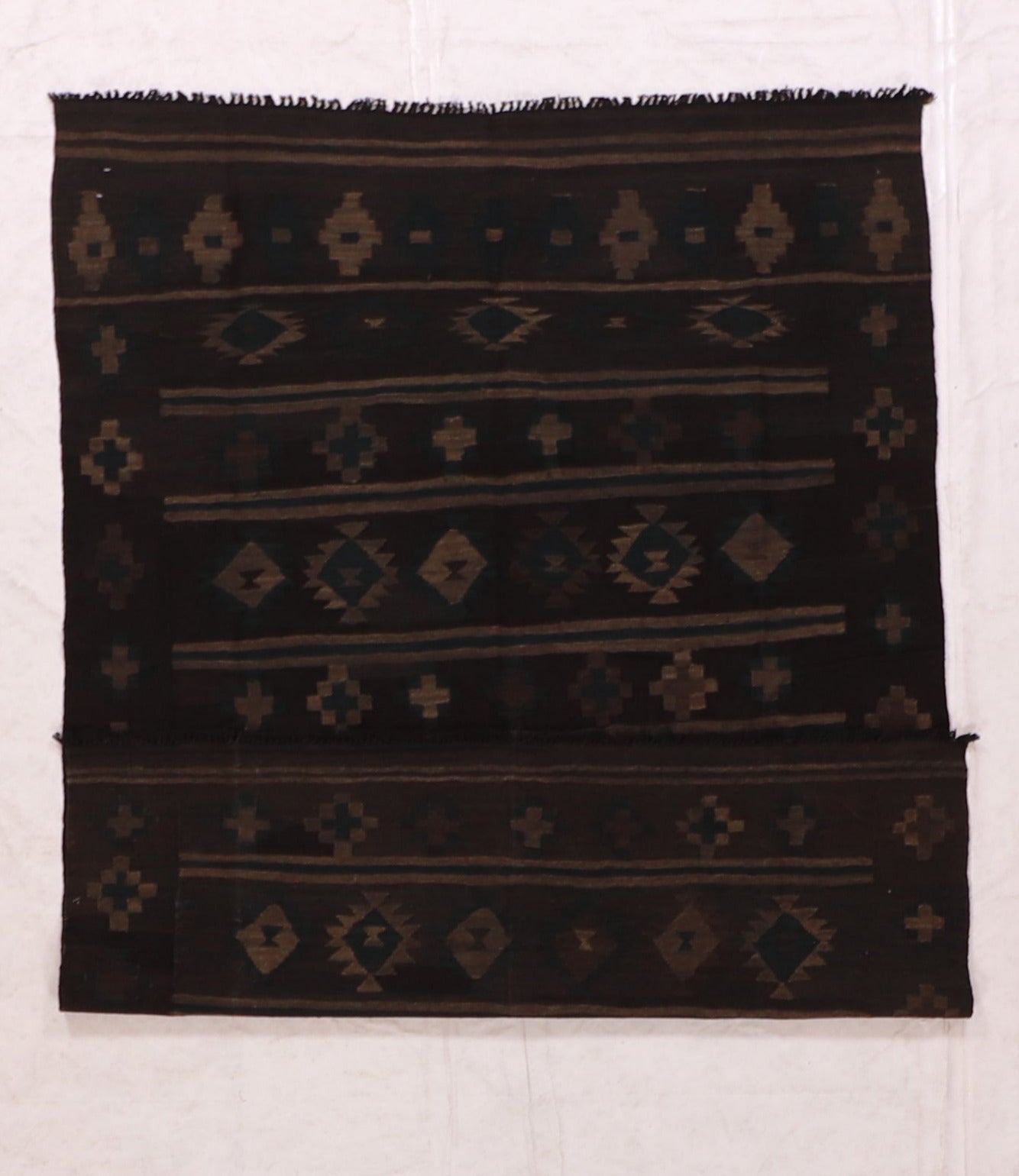 5x7 - Kilim Fine/Wool Geometric Rectangle - Hand Knotted Rug