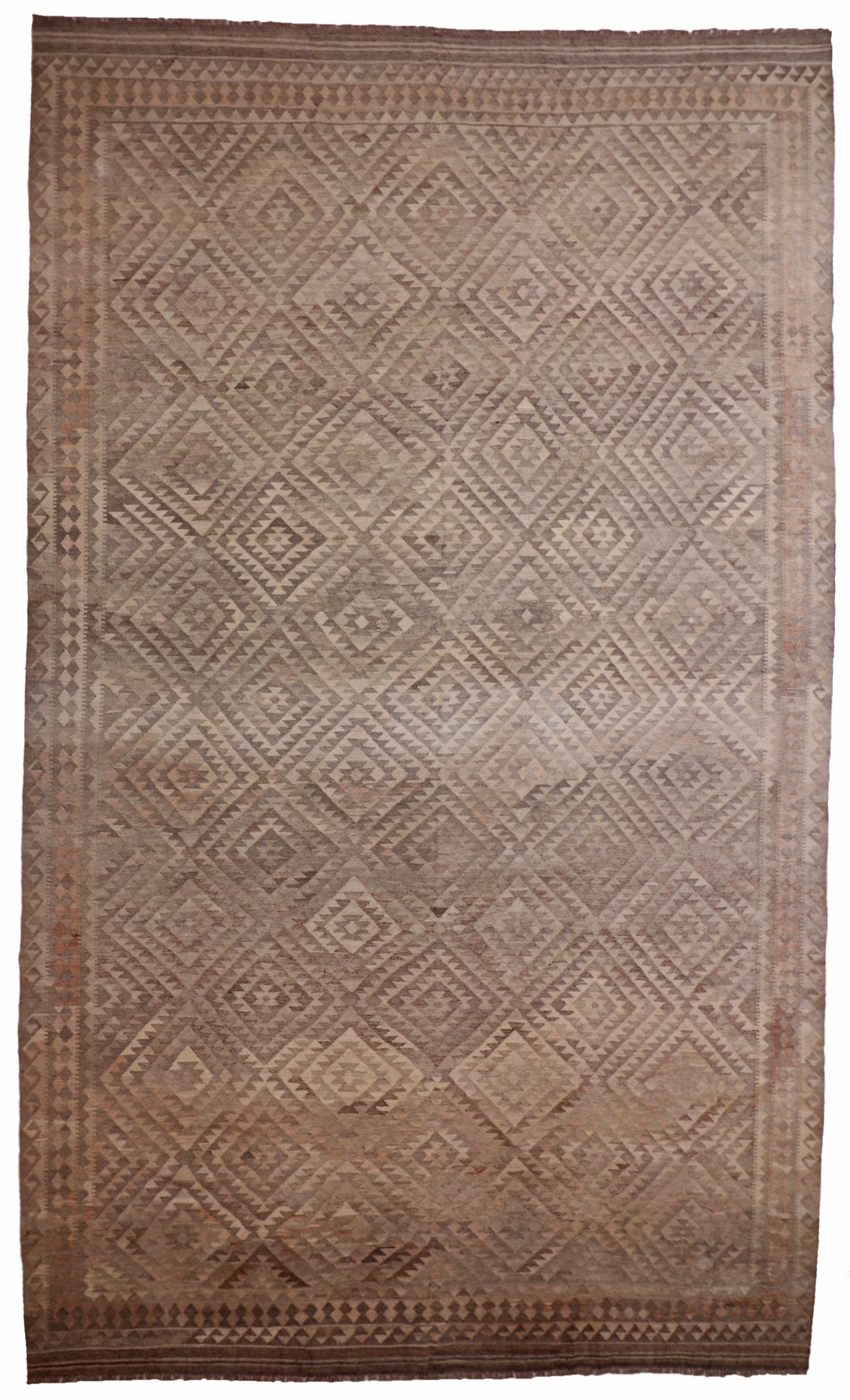 Oversized - Kilim Wool Geometric Rectangle - Hand Knotted Rug
