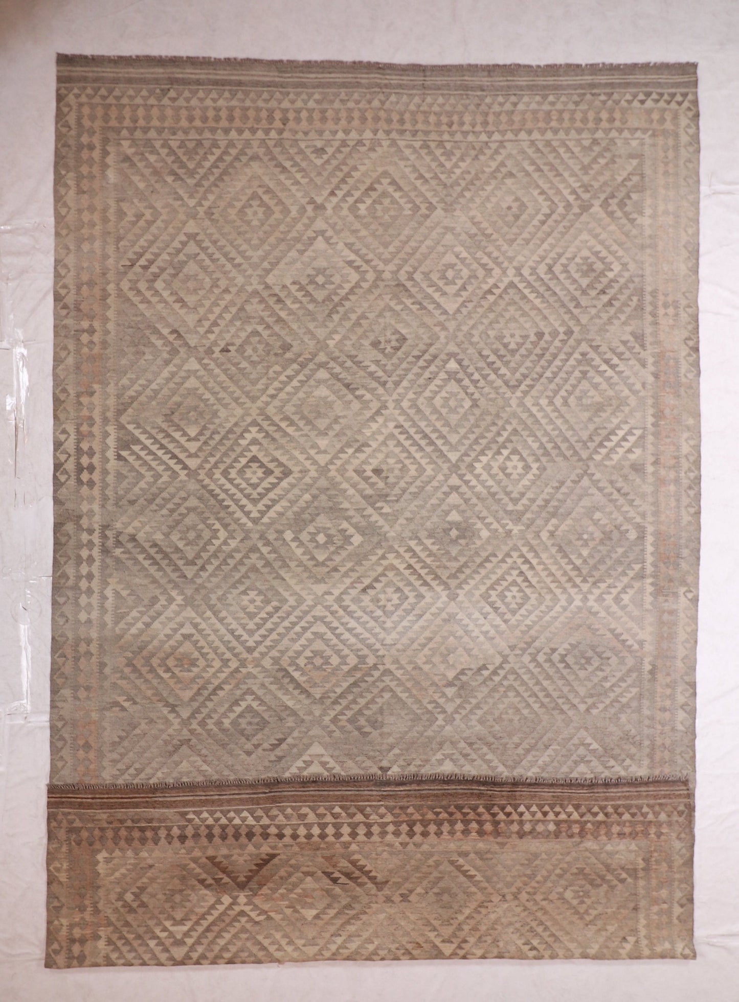 Oversized - Kilim Wool Geometric Rectangle - Hand Knotted Rug