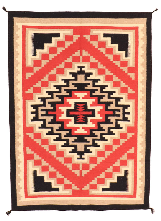 5x7 - Kilim Fine Wool Geometric Rectangle - Hand Knotted Rug