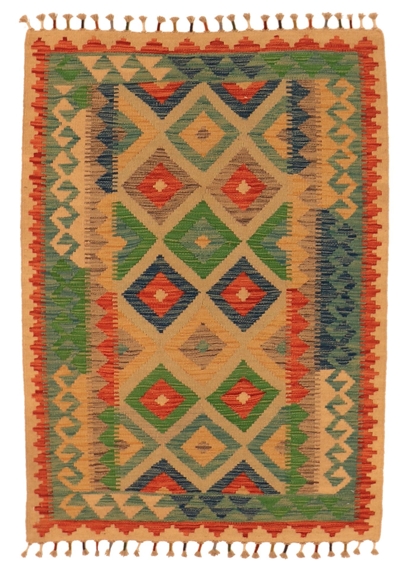 3x5 - Kilim Fine/Wool All Over Rectangle - Hand Knotted Rug