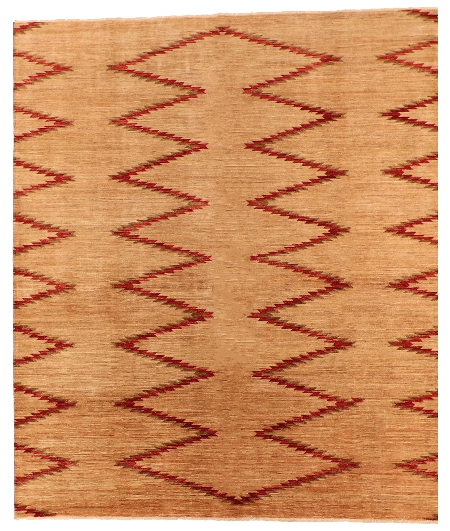 W 8.5 - L 9.8 - Mountain Modern Wool Western Rectangle - Finest Hand-Knotted Quality Wool - 63893