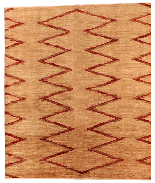 W 8.5 - L 9.8 - Mountain Modern Wool Western Rectangle - Finest Hand-Knotted Quality Wool - 63893