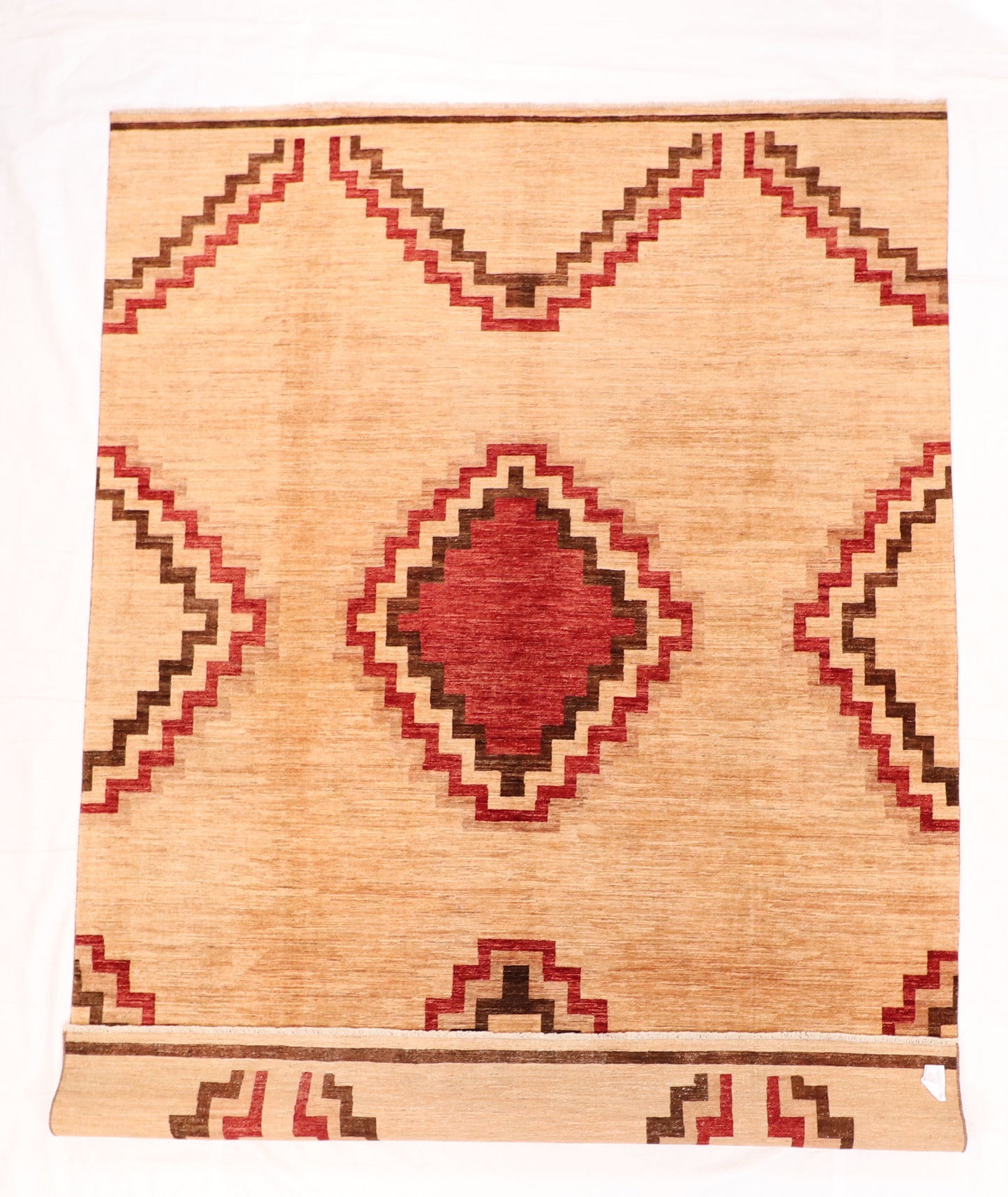 W 8.11 L 11.10 Mountain Modern 100% Wool Handmade All Over Geometric Design - 63936