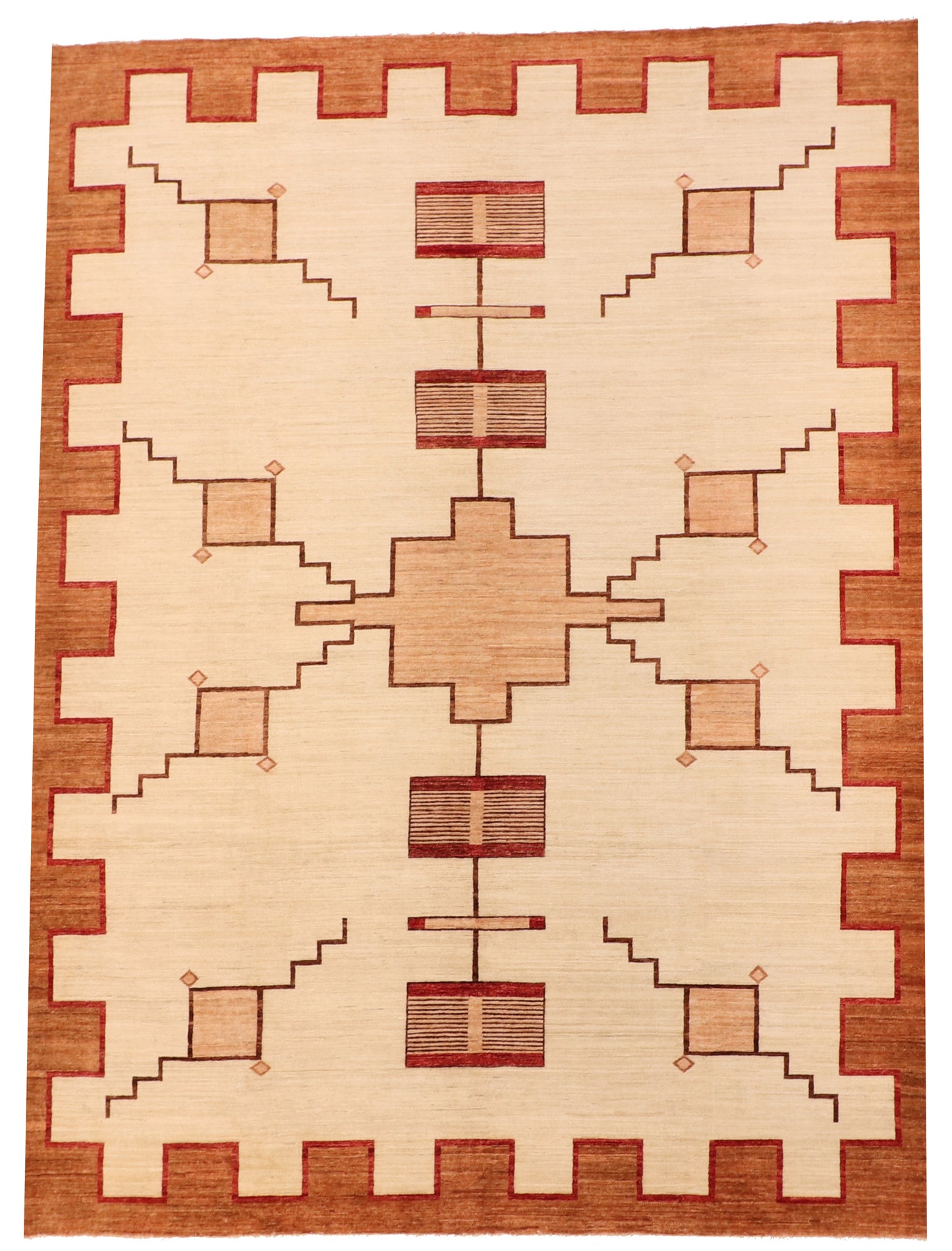 W 8.11 L 11.10 Mountain Modern 100% Wool Handmade All Over Geometric - 63947