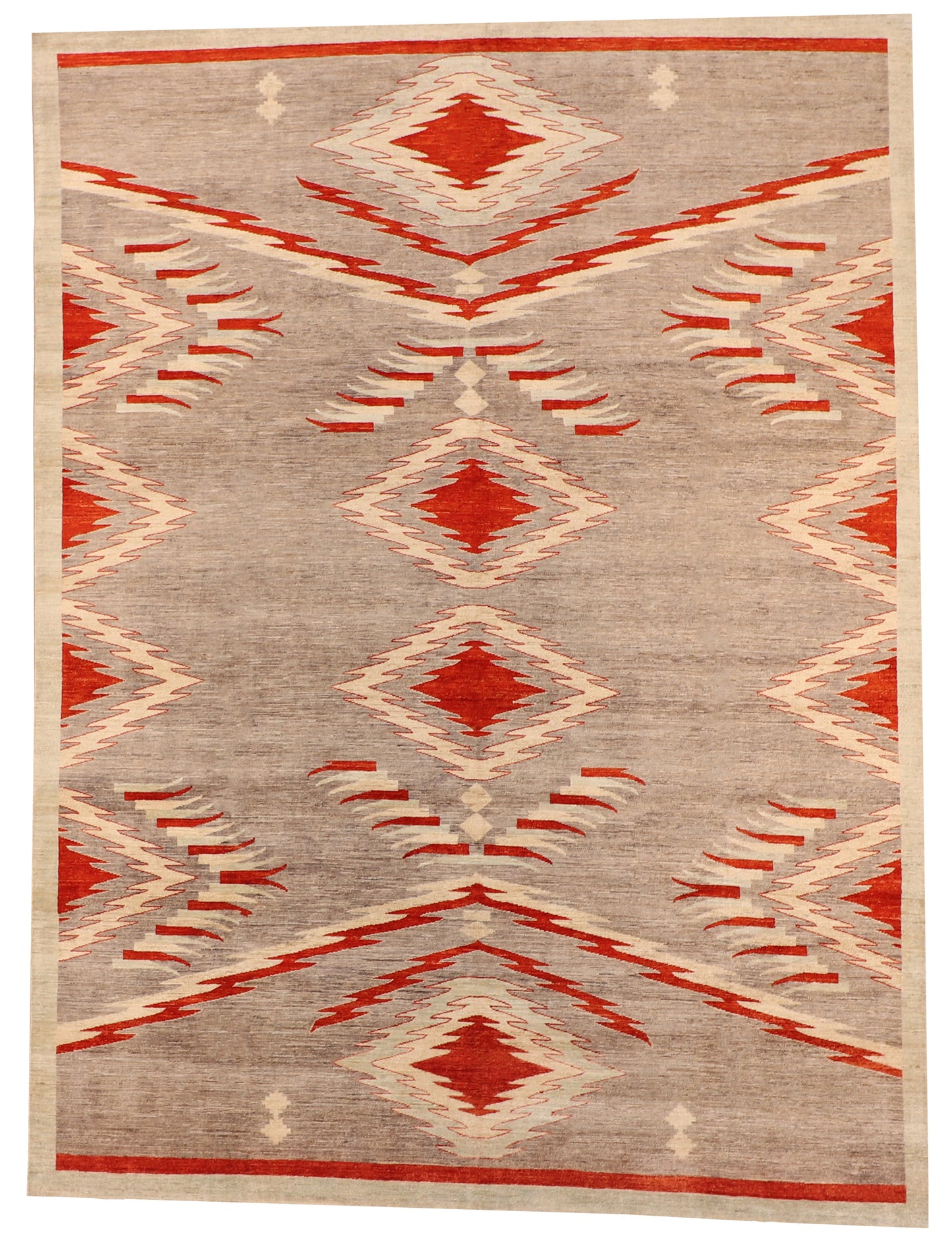 W 8.10 L 12 Mountain Modern 100% Wool Handmade All Over Design - 64043