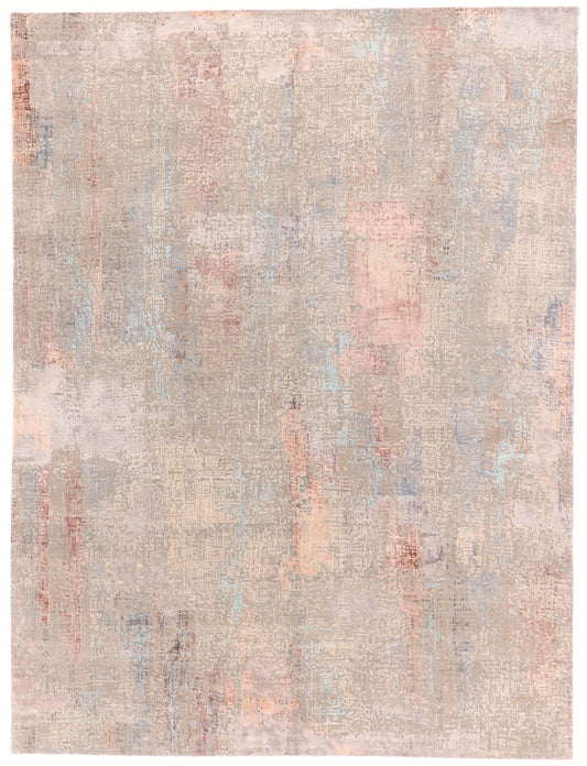 9x12 - Modern Wool/Silk All Over Rectangle - Hand Knotted Rug