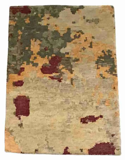 2 x 3 - Modern Fine/Wool All Over Rectangle - Finest Hand-Knotted Quality Wool