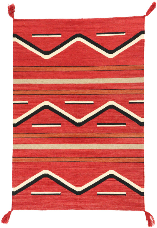 4x6 - Navajo Fine Wool All Over Rectangle - Hand Knotted Rug