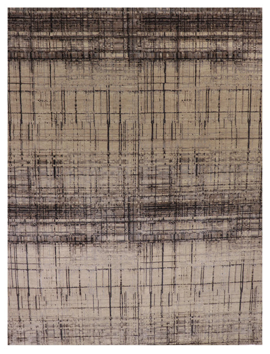 8x10 - Modern Wool/Silk All Over Rectangle - Hand Knotted Rug — 65000