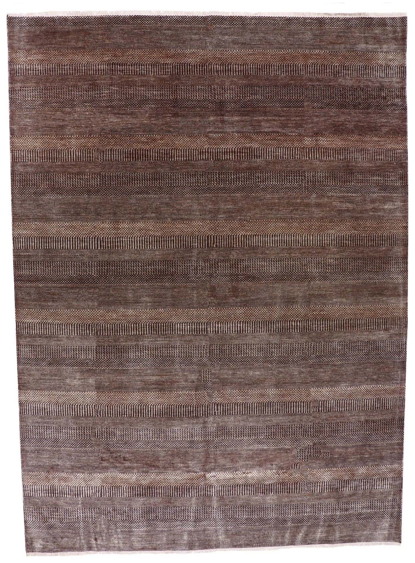 9x12 - Modern Fine/Wool All Over Rectangle - Hand Knotted Rug — 65027
