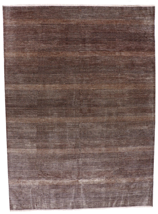 9x12 - Modern Fine/Wool All Over Rectangle - Hand Knotted Rug — 65027