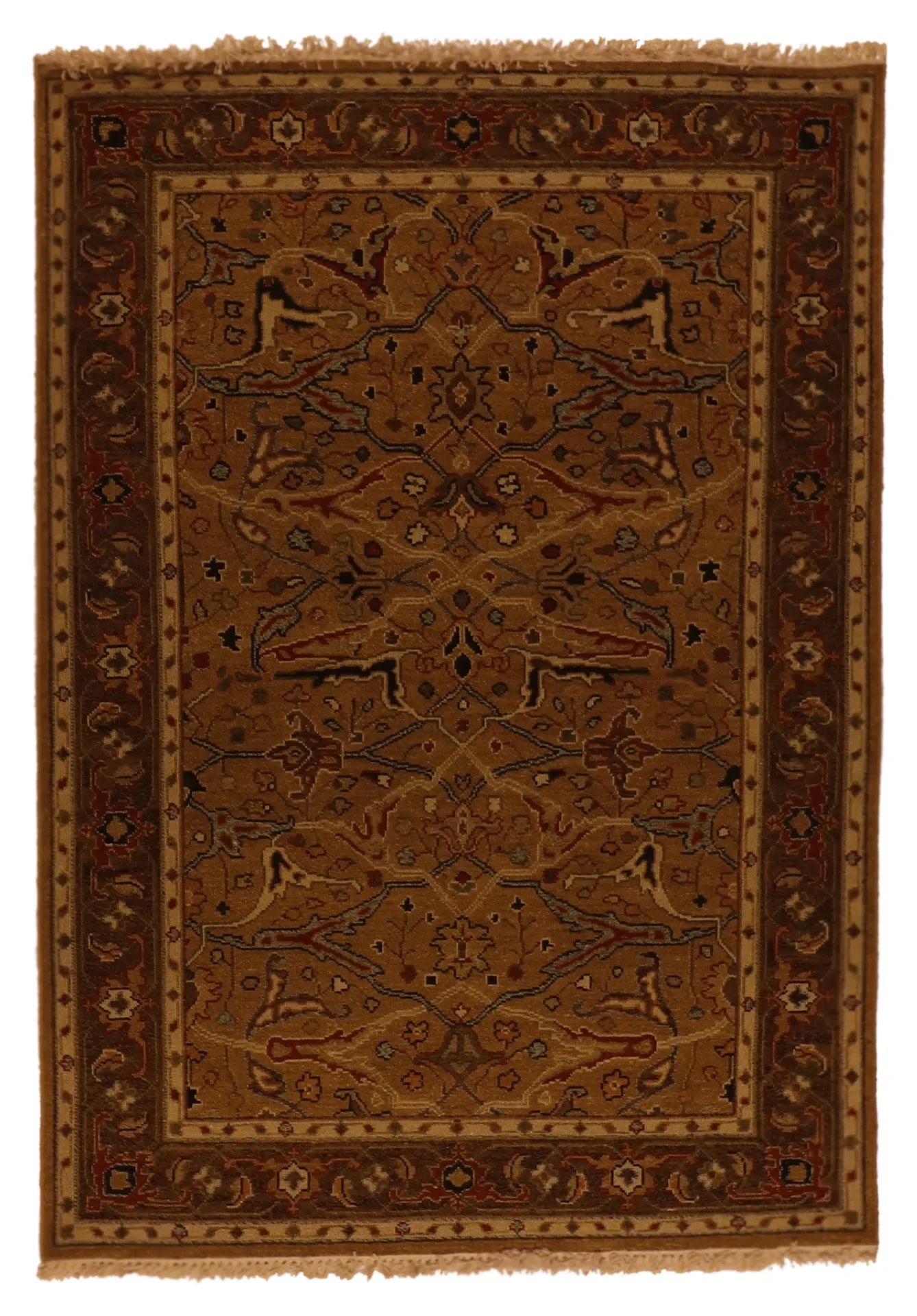 4x6 - Soumak Fine/Wool All Over Rectangle - Hand Knotted Rug — 65105