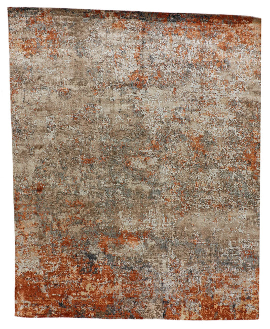 8x10 - Modern Fine/Wool/Silk All Over Rectangle - Hand Knotted Rug — 65121