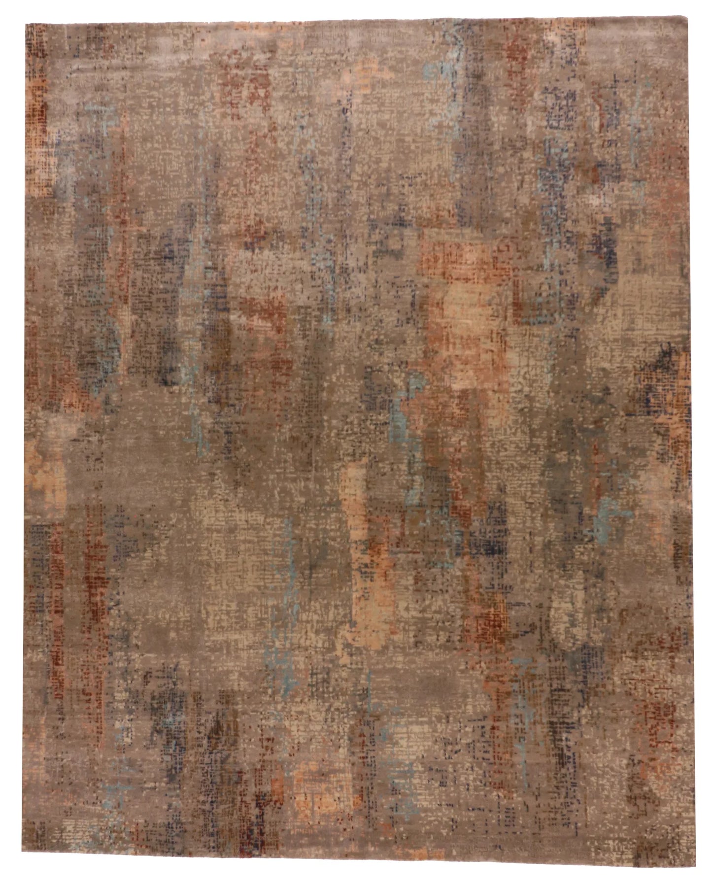 8x10 - Modern Wool/Silk All Over Rectangle - Hand Knotted Rug — 65169