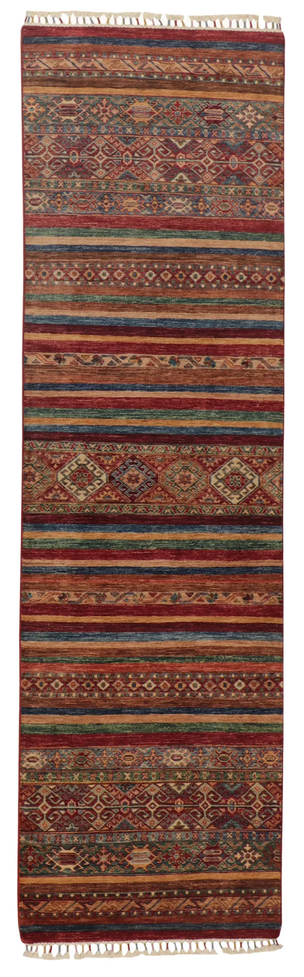 Runner - Baluch Fine/Wool All Over Rectangle - Hand Knotted Rug — 65334