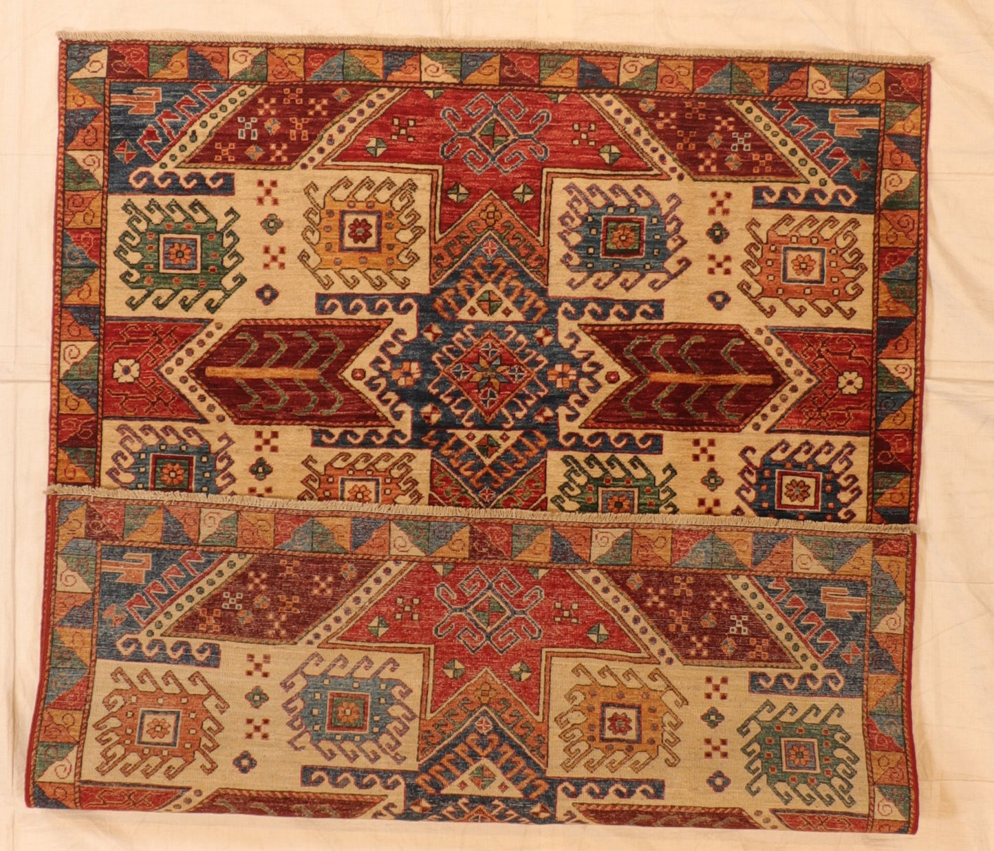 5x7 - Kazak Wool All Over Rectangle - Hand Knotted Rug