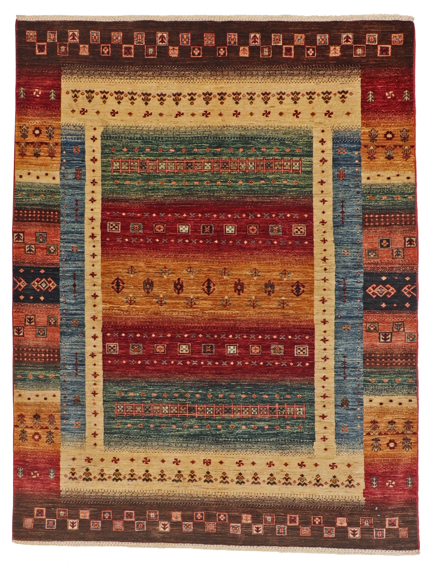 5x7 - Baluch Fine/Wool All Over Rectangle - Hand Knotted Rug