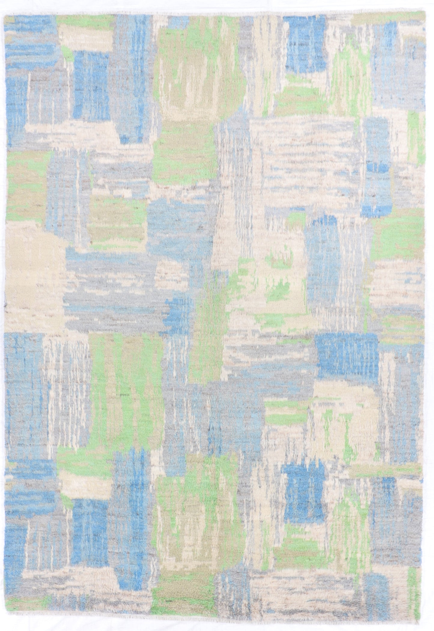 W 8.8 L 12.3 Moroccan 100% Wool Handmade All Over Geometric Design - 65536