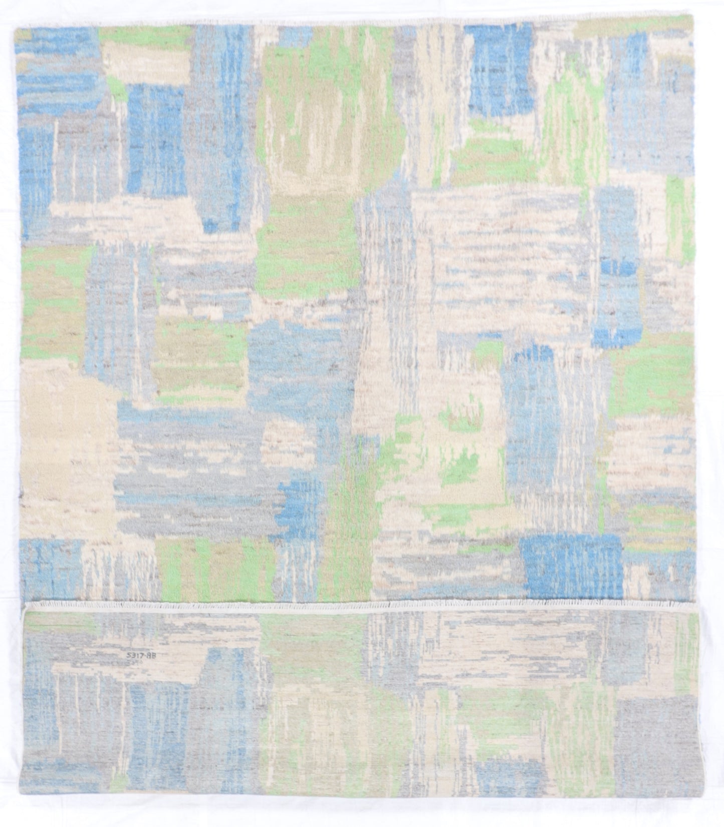 W 8.8 L 12.3 Moroccan 100% Wool Handmade All Over Geometric Design - 65536