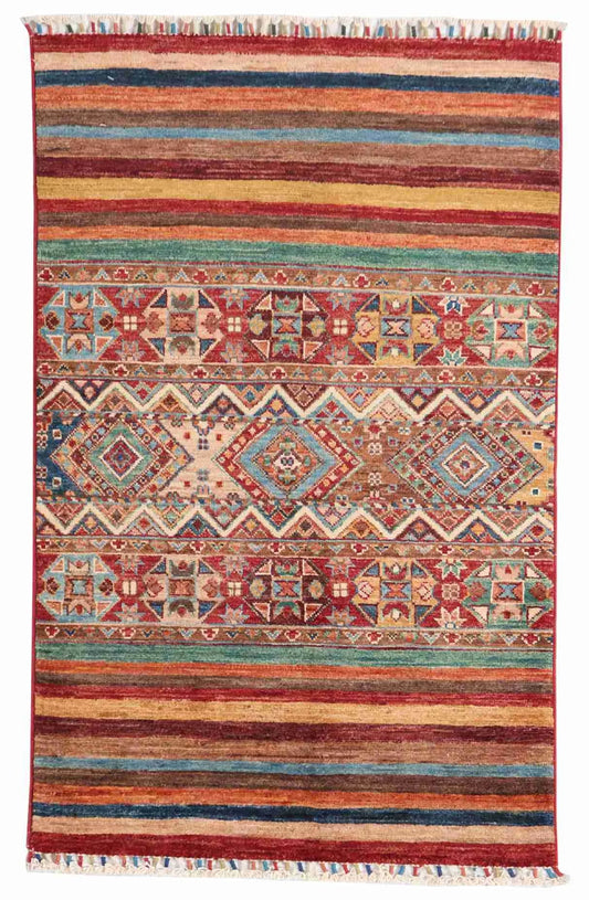 3x5 - Baluch Fine/Wool All Over Rectangle - Hand Knotted Rug — 65579