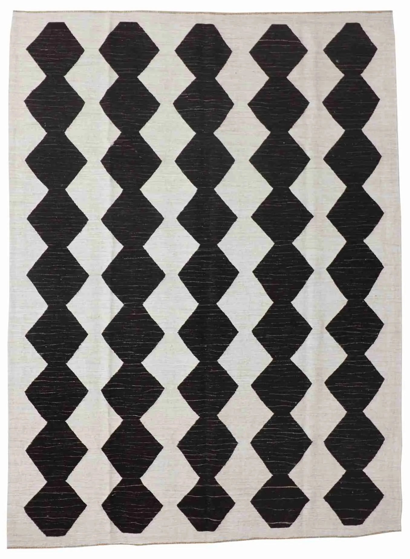 W 8.1 - L 10.10 - Modern Wool Contemporary Rectangle - Finest Hand-Knotted Quality Wool - 65735