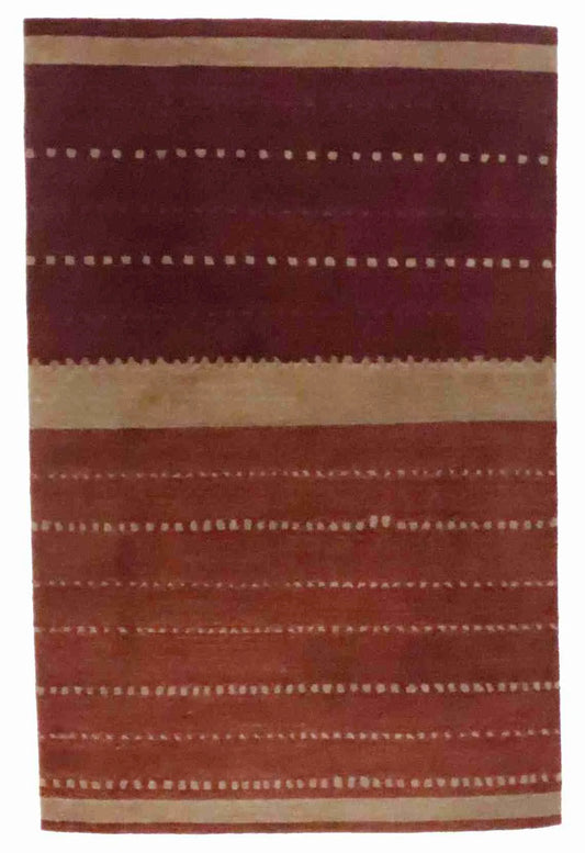 W 5.6 - L 8.6 - Modern Wool Contemporary Rectangle - Finest Hand-Knotted Quality Wool - 66078