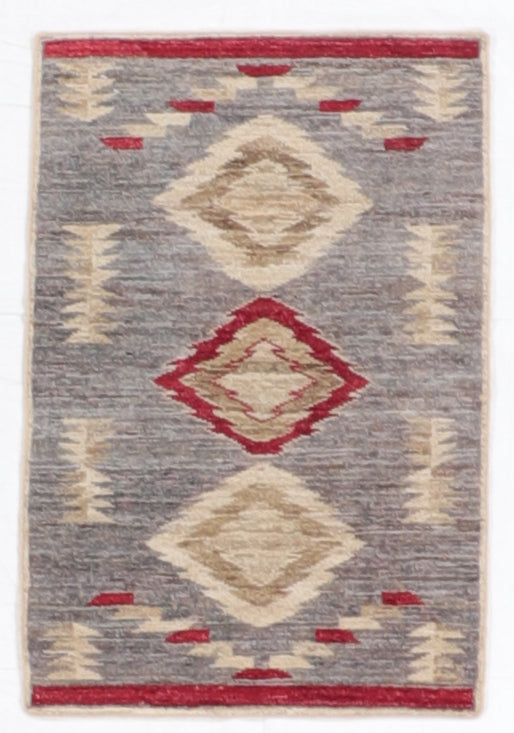 1.11 x 2.11 - Mountain Modern Fine/Wool All Over Rectangle - Hand Knotted Rug — 66419