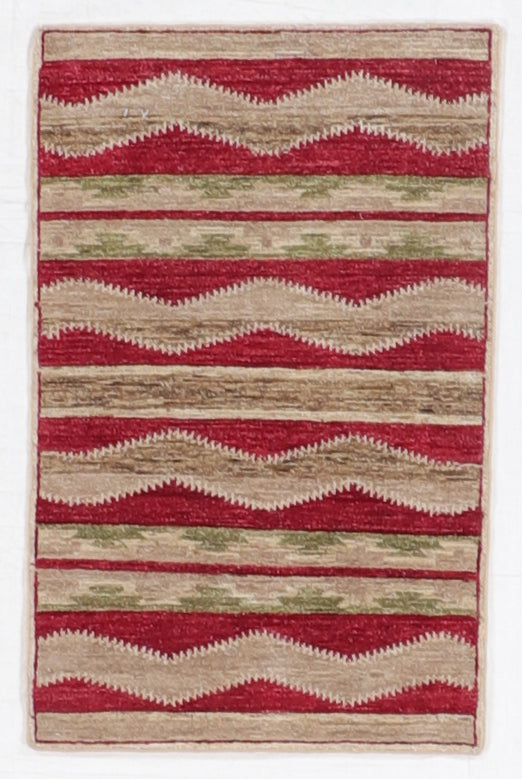 1.11 x 3.1 - Mountain Modern Fine/Wool All Over Rectangle - Hand Knotted Rug — 66432
