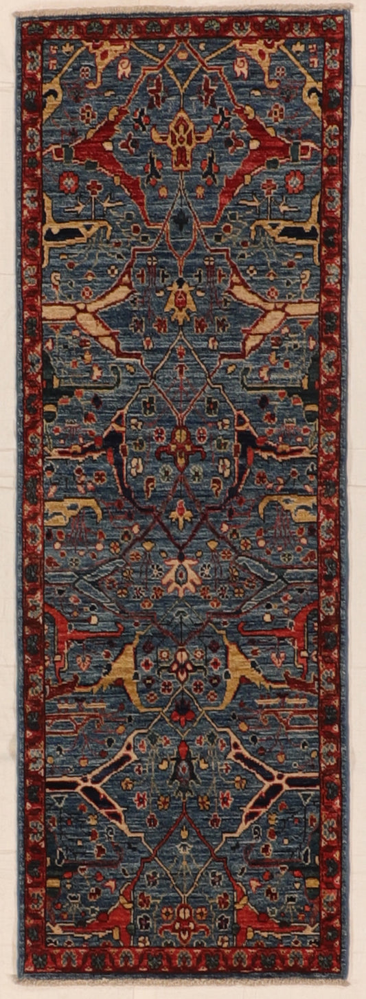 2.1 x 6.1 Runner - Bijar Fine Geometric Rectangle - Hand Knotted Rug