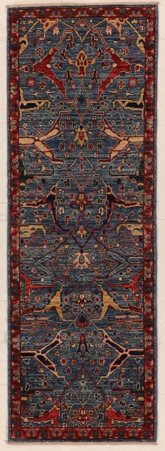 2.1 x 6.1 Runner - Bijar Fine Geometric Rectangle - Hand Knotted Rug — 66442