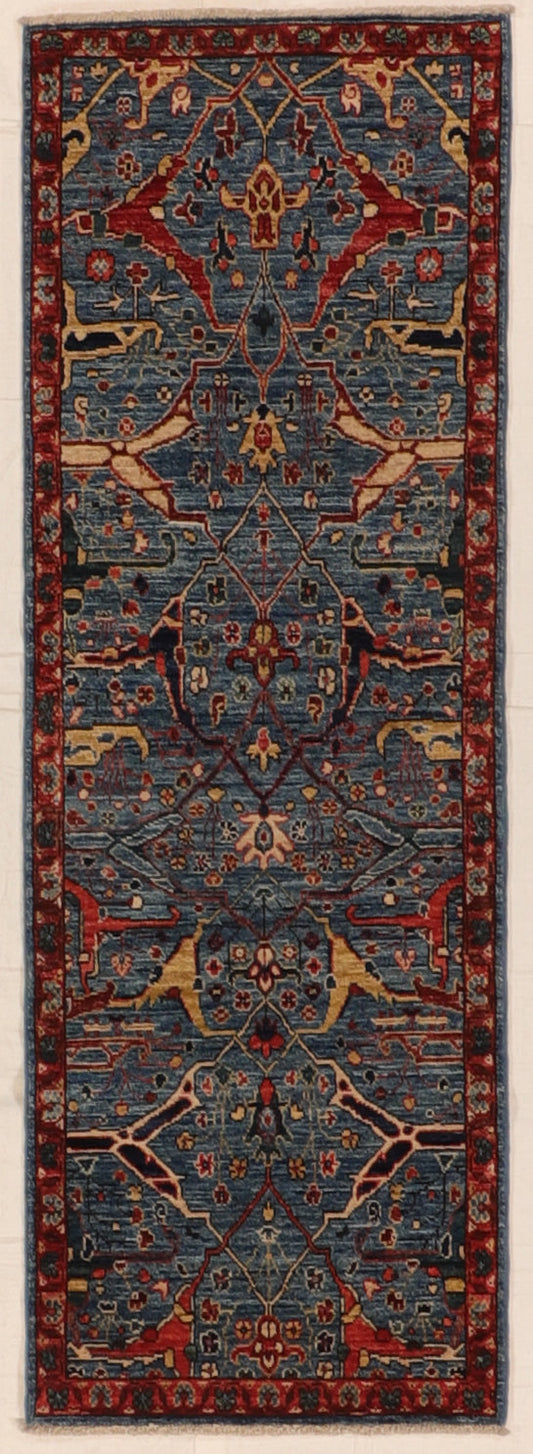 2.1 x 6.1 Runner - Bijar Fine Geometric Rectangle - Hand Knotted Rug — 66442