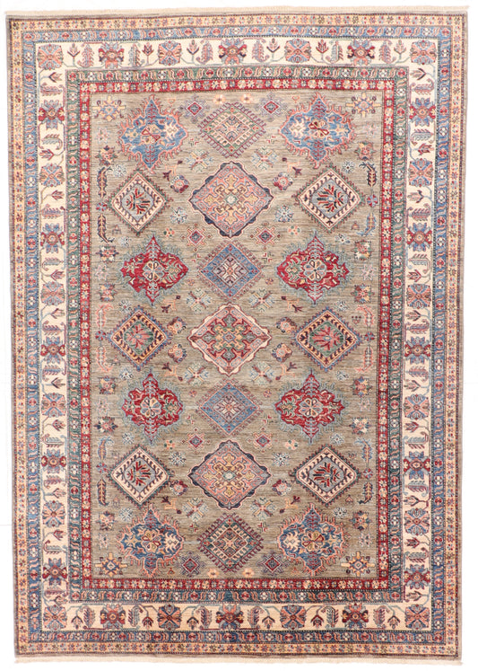 9 x 12 - Kazak Fine Geometric Rectangle - Hand Knotted Rug