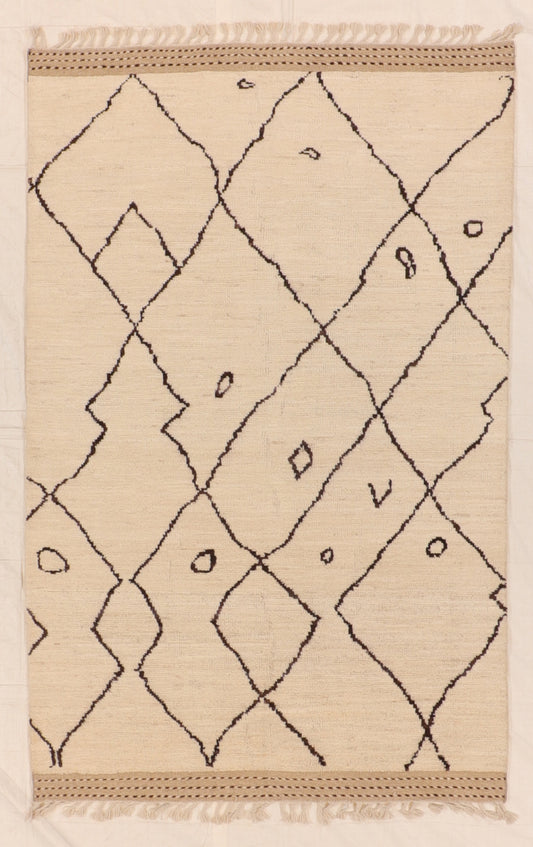 4 x 6 - Moroccan Fine All Over Rectangle - Hand Knotted Rug