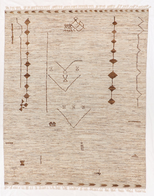 8x10 - Moroccan Wool All Over Rectangle - Hand Knotted Rug — 66463