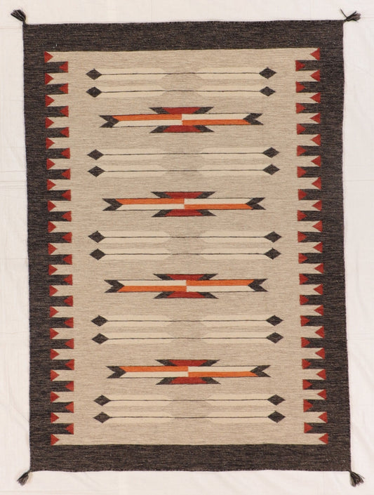 5 x 7 - Kilim Navajo Fine/Wool All Over Rectangle - Hand Knotted Rug — 66491