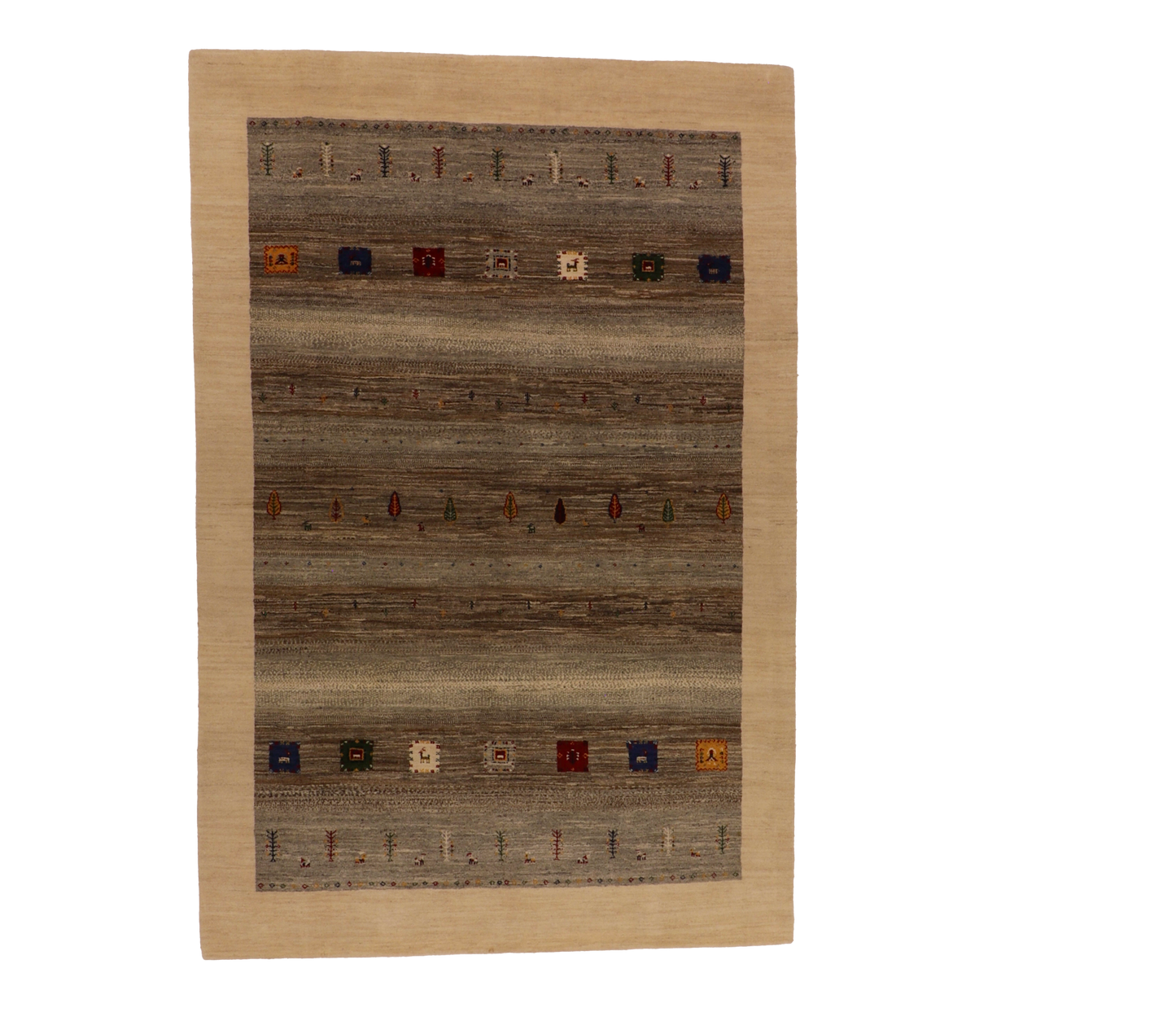 W 9 L 12 Modern Silk And Wool Blend Handmade - 66569