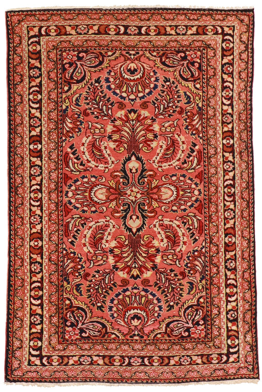 W 3.7 - L 5.6 - Lillihan Wool Floral Rectangle - Hand Woven Rug - 6751