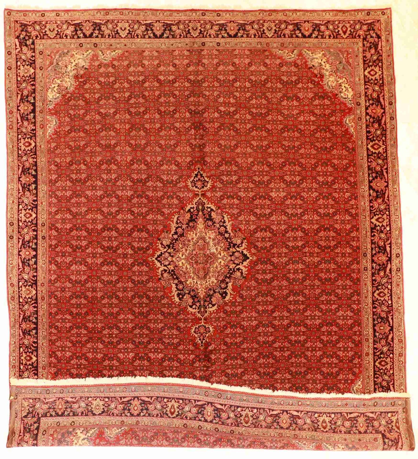 W 10 - L 12.10 - Bijar Wool Floral Rectangle - Finest Hand-Knotted Quality Wool - 6859