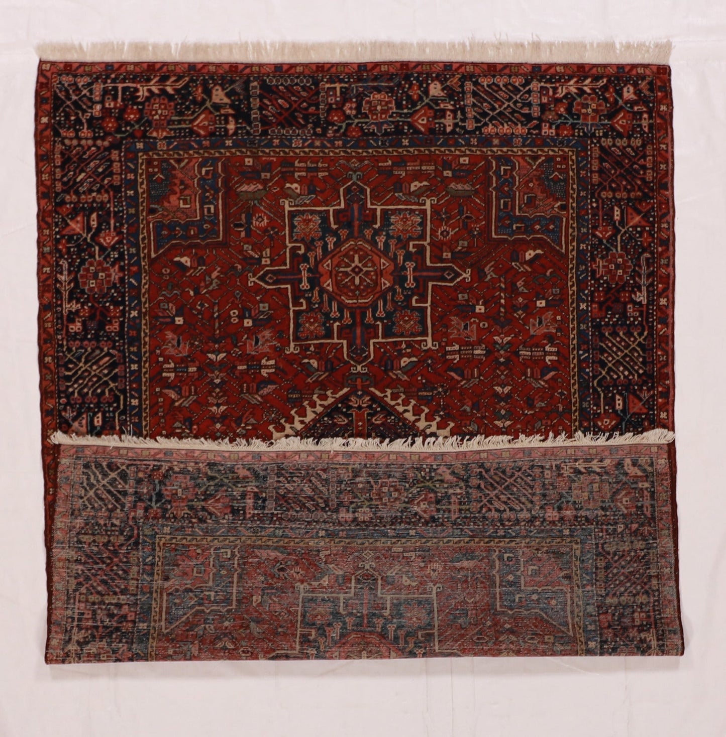 5x7 - Karajeh Antique/Wool Geometric Rectangle - Hand Knotted Rug