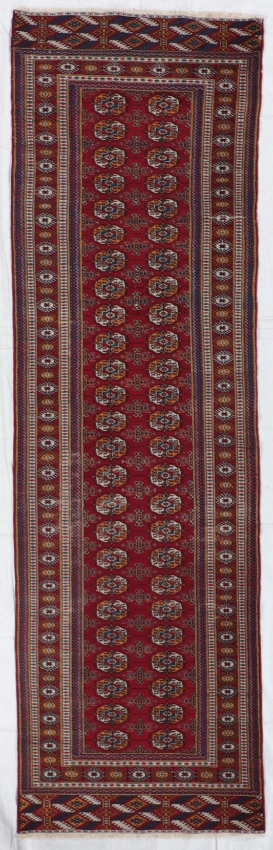 ✨ Handwoven 3×10.2 Tekeh Wool Runner — 🇵🇰 Pak-Pak-Persian Geometric Design in Red, Beige, Blue &amp; Tan — 7804