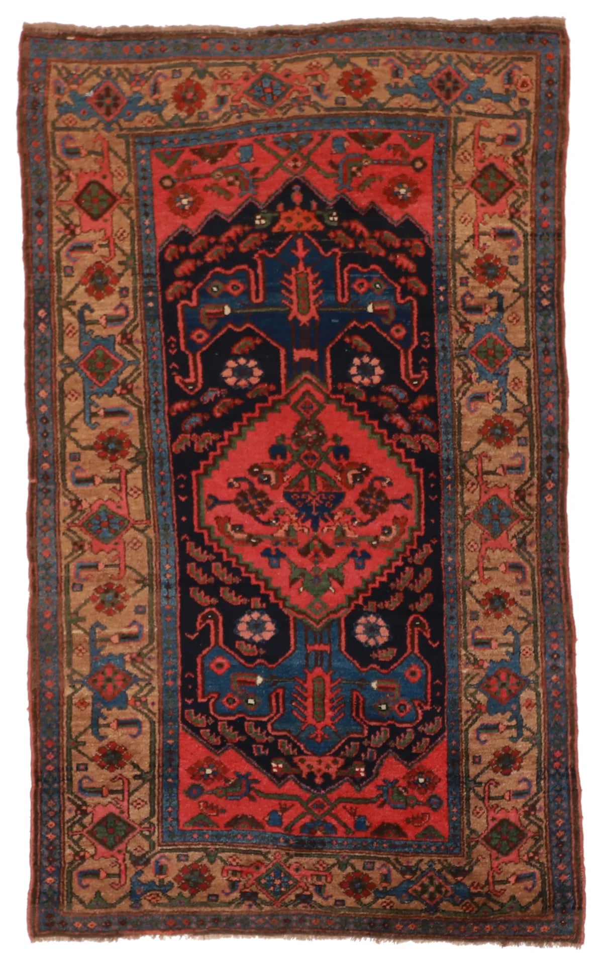 W 3.9 - L 6.3 - Kurdish Fine/Wool Tribal Rectangle - Finest Hand-Knotted Quality Wool - 8162