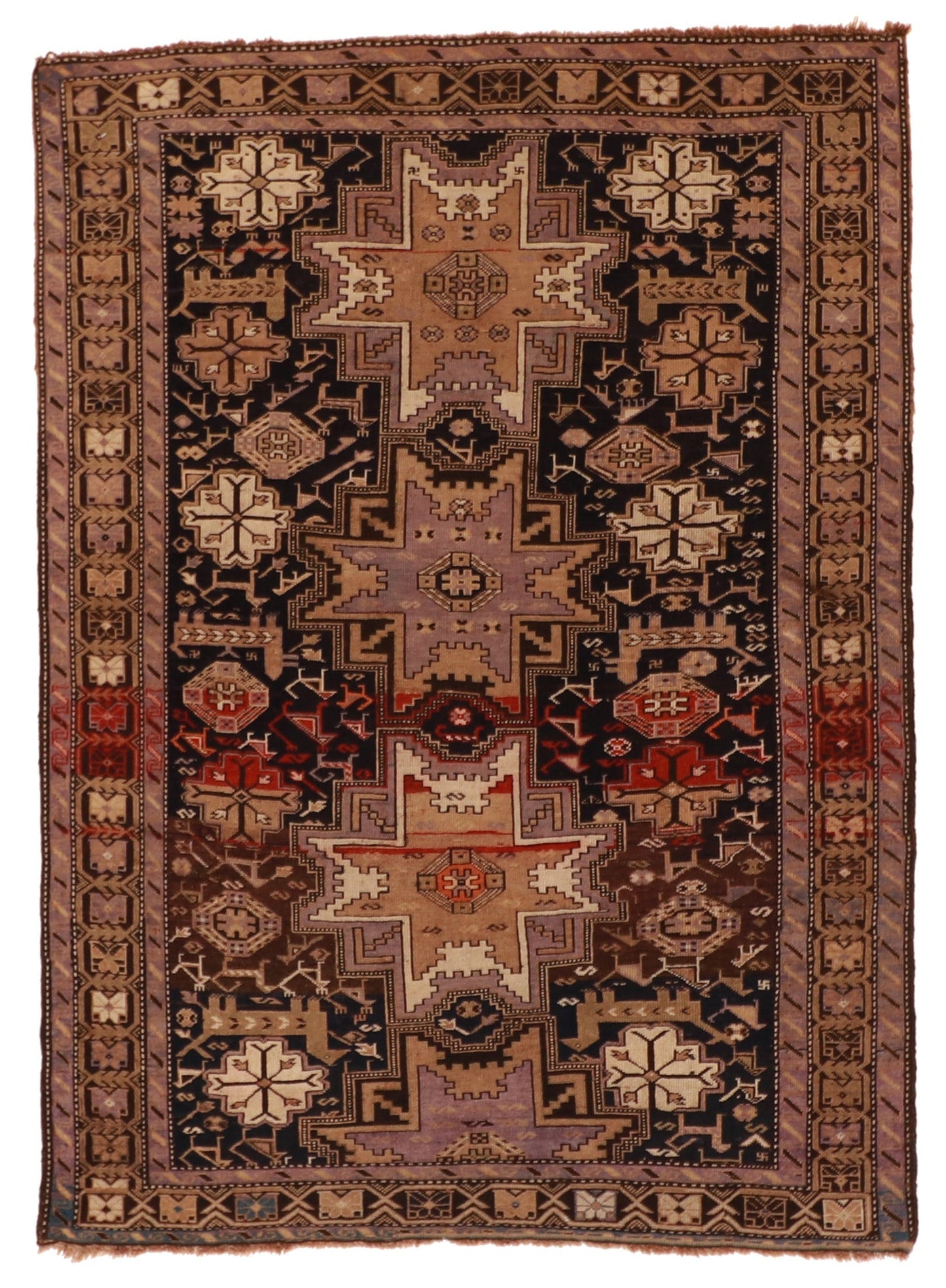 4x6 - Shirvan Antique/Wool Geometric Rectangle - Hand Knotted Rug