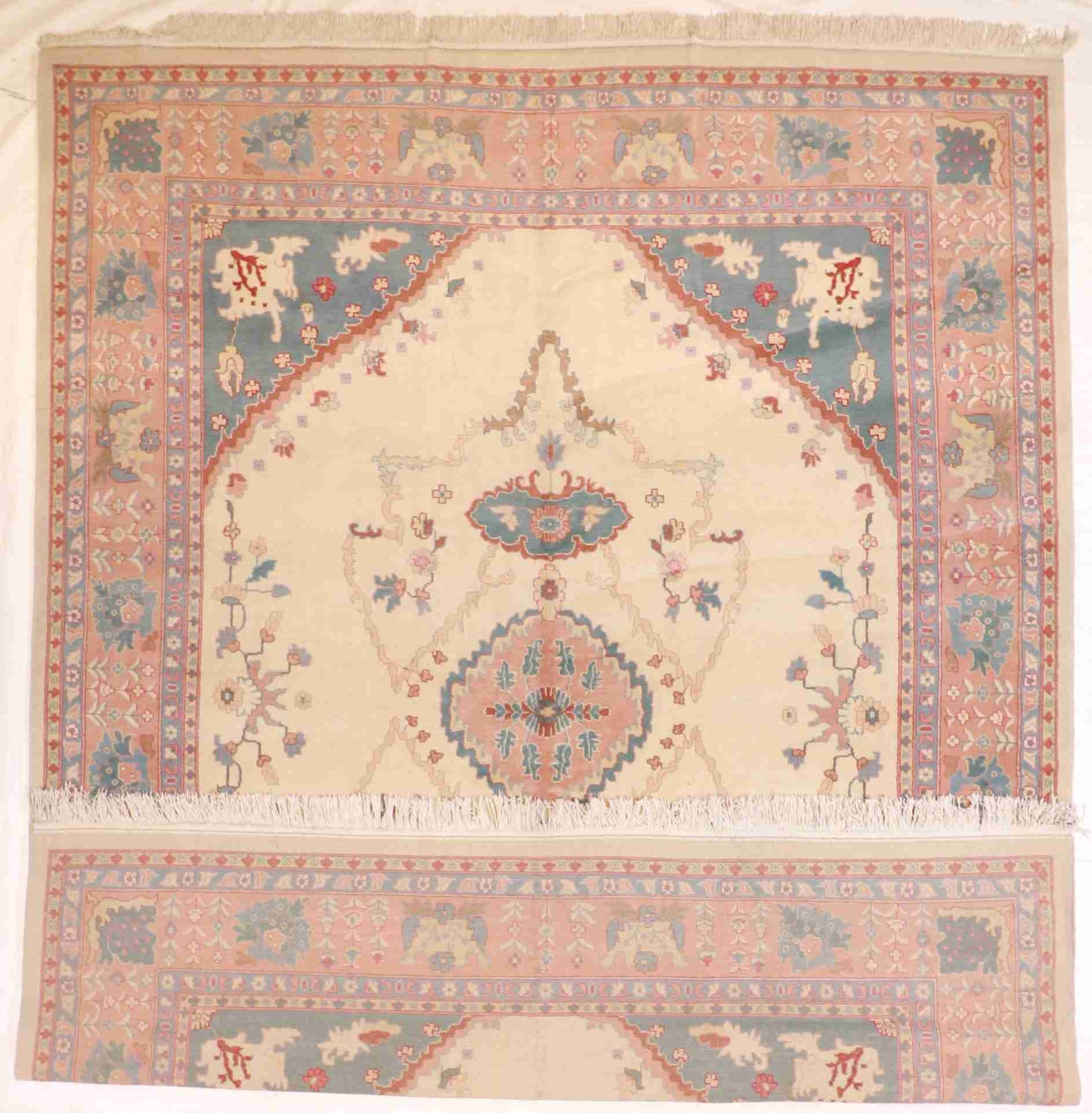 W 11.10 - L 14.11 - Serapie-Romanian Wool Geometric Rectangle - Hand Woven Rug - 9312