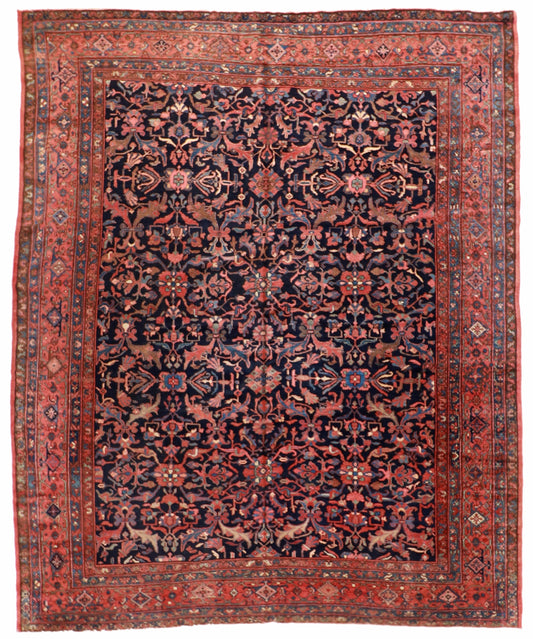 9 x 12 - Mahal Antique/Wool All Over Rectangle - Hand Knotted Rug — 9418