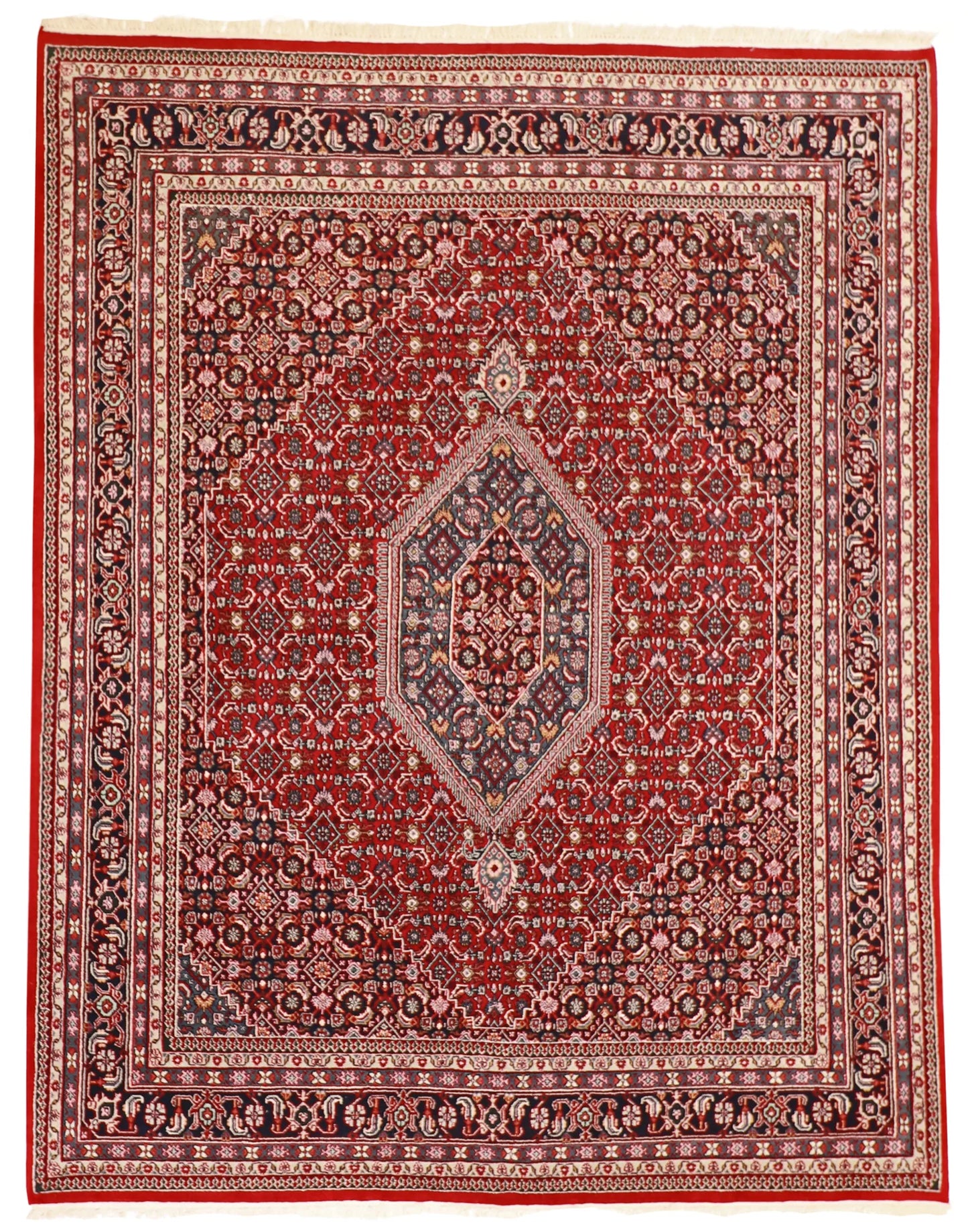 8x10 - Bijar Wool Medallion Rectangle - Hand Knotted Rug