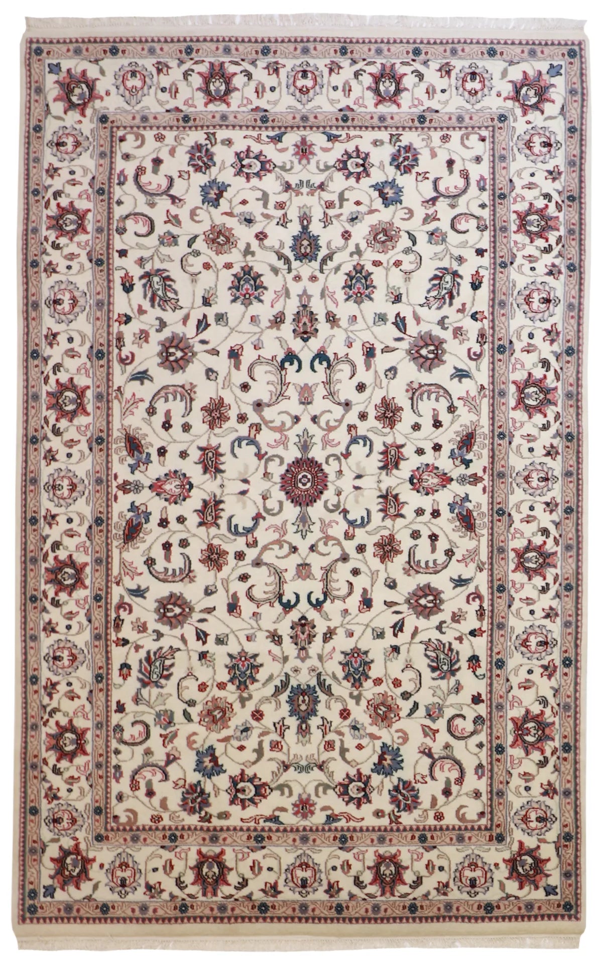 6x9 - Kashan Fine All Over Rectangle - Hand Knotted Rug