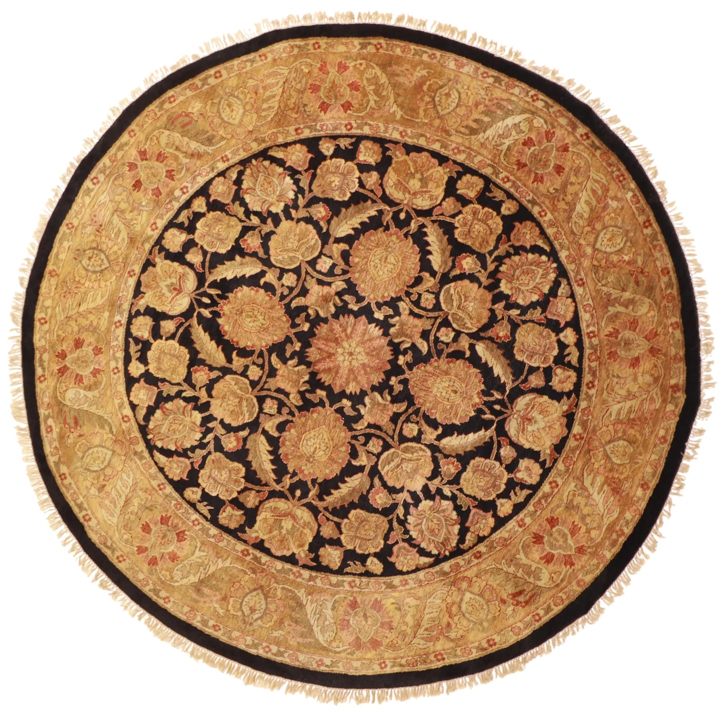 Round - Mahal Fine All Over Round - Hand Knotted Rug