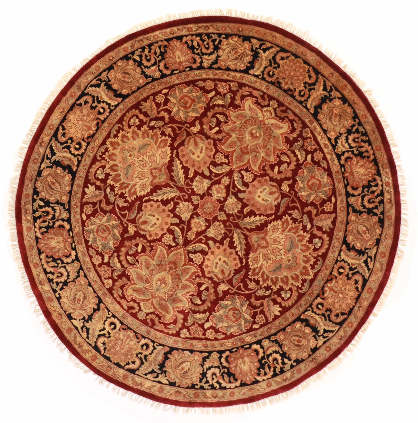 Round - Mashad Fine Wool All Over - Hand Knotted Rug